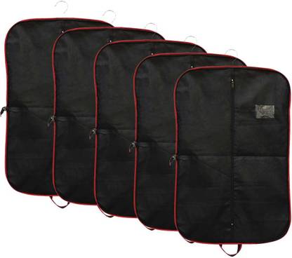 AMAK INC Non-Woven Foldable Non Woven Men's Coat, Blazer, Suit Cover (Red Stripped) Pack of 5 Suit Cover RP-RC