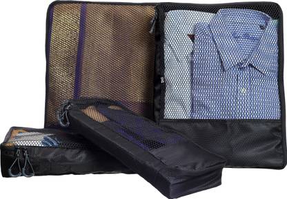 ECOSAC Set of 4 Different Sizes Pouch Garment Organizer Diamond Polyester Travel Luggage Storage & Pouches EPGO-04