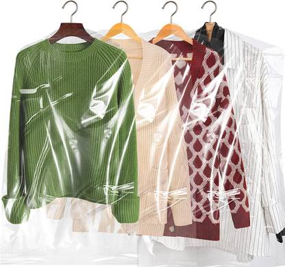 HASTHIP NA Plastic Hanging Garment Bag, Transparent Clothing Dustproof Cover Transparent Clothing Dustproof Cover