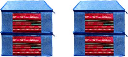 AMAK INC High Quality Large Saree Cover With Double Zipper | Wardrobe Bag | Saree Cover Closet Organizer / Saree Bags For Wardrobe Organizer Clothes Premium Clothes Cover (Wedding Collection Gift) Garment Cover Pack of 04 F7773_SC_Large_82464059