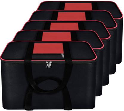 Shaping Fabric Underbed Storage Bag Cloth Organiser with Zippered Closure & Handle Pack of 05 Under Bed Storage