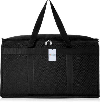 HOMESTIC by Kuber Industries Storage Bag 2 Side Zipper Storage Bag for Clothes|Duffle Bag with Handle|Large|Black 78HT15305