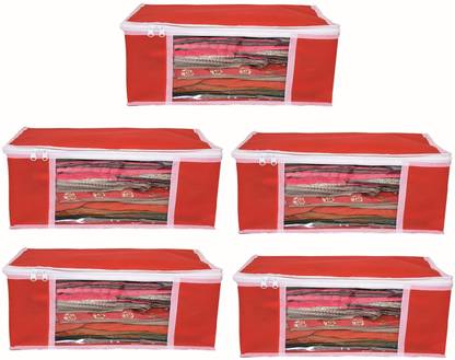 Divya Creation Organizer Clothes Cover with Zip and Transparent Window for Lehenga , Dress, DC-LSARECOVREDPC-5 storage bag clothes cover for wardrobe closet almirah organizer