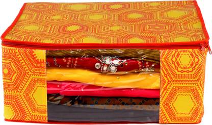 ANNORA INTERNATIONAL Saree Cover storage bags for clothes With Primum quality cloth organizer Pack Of 1 non Woven Saree Covers, Wardrobe Organizer Dual Zipper transparent Window Saree bag