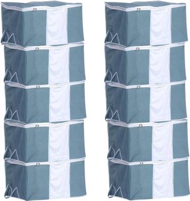 UjalaMultipack Garments Protector Saree cover / Clothes Storage Bag with Dust Protection Front Clear window & Zip Closure for Multi-Purpose Clothing Storage Bag Pack of 10
