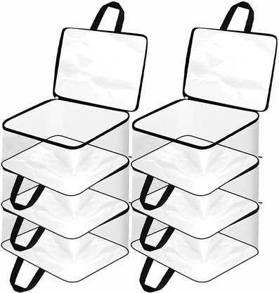 VYORA Clothes storage bag Saree cover Cloth storage box Organizer box Lahnga cover Bag Storage box With Handle Saree bags Pack of 6 Plastic