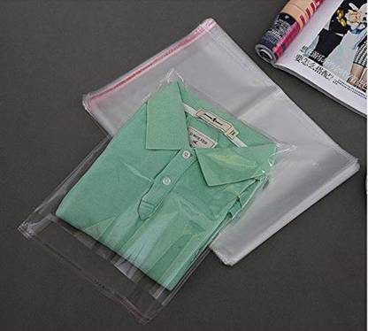 ZYGOMA Plastic Garment Bags Transparent (Pack of 100, 12x16 inch) Clear Self Seal Packaging Plastic Bag For Clothes, Articles & Others
