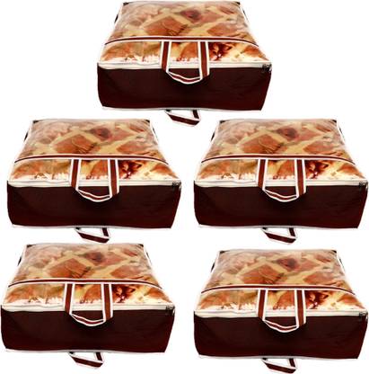 House of Common Good Quality Blanket Bag Set Of 5Blanket Cover Blanket Cover Designer Front Transparent Storage Organizer Blanket Cover Bag Useful for Rajai/Cloths/Storage
