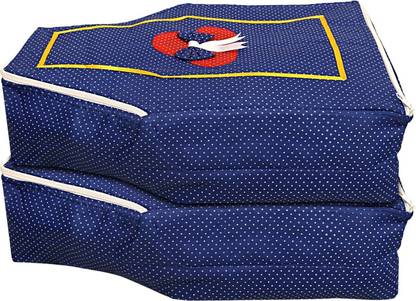 KUBER INDUSTRIES Designer Dot Printed Blouse Cover-Pack of 2 (Blue)-HS_38_KUBMART20976 HS_38_KUBMART020976