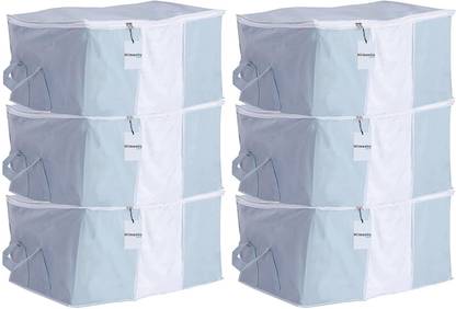 HOMESTIC by Kuber Industries Underbed Bag Non Woven Underbed Storage Organiser Set, Pack of 6 (Grey) 100000000010722_HT