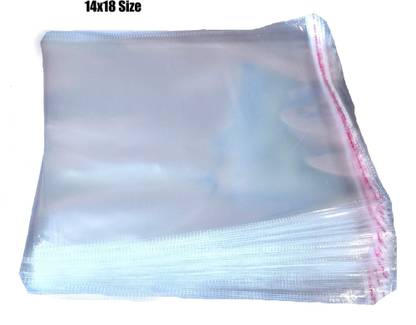 GrahLogy 14x18 (50Pcs) Reusable Plastic Polythene Bags for Clothes Packing Cover Bag for Saree/Shararas/Lehnga/Heavy Dresses Kurtis