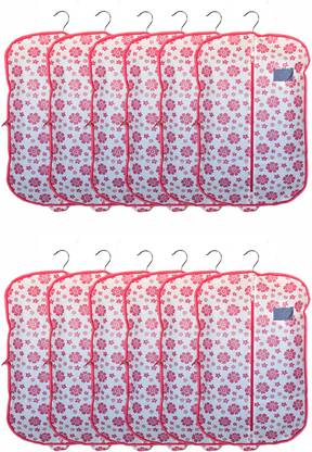 GULAFSHA INDUSTRIES Trendy and Stylish Flower Printed Non Woven Foldable Suit/Coat Cover Set of 12