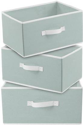 uhi Multipurpose Rectangular Drawer Storage Organizer Foldable Storage Box with Side Handle, Replacement Drawer Storage For Toys & Clothes Organizer (3 Pcs)