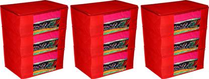 adhira creations ANI_Red_Saree_009 Saree cover/Wardrobe Organizer Clothes /Storage Cover ANI_Red_Saree_009