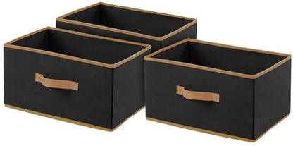 uhi Multipurpose Rectangular Drawer Storage Organizer Foldable Storage Box with Side Handle, Replacement Drawer Storage For Toys & Clothes Organizer (Set of 3)