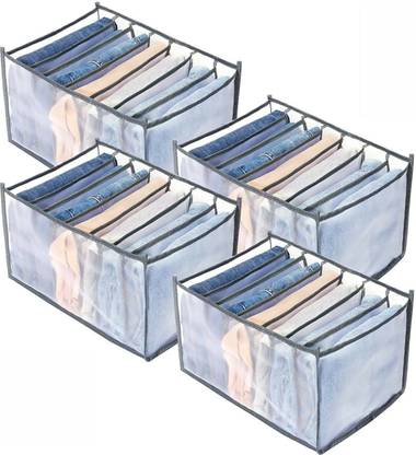 Homkom Jeans Storage Box Storage Bag For Jeans,Shirt,Wardrobe & Closet Organizer-Set Of 4 BOX154