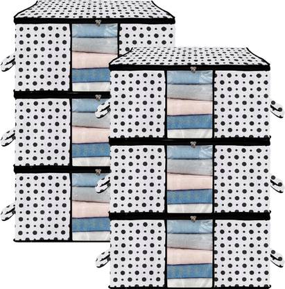 Ankit International Jumbo Storage Bag With Zip Underbed Storage Cover Front Transparent Window And Side Handle Blanket Cover Wardrobe Organizers for Clothes, Space Saver Box Pack of 06 SF159XL75JUMBO3154821459861