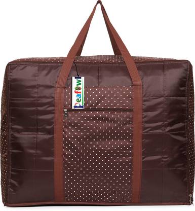 Peafowl Multipurpose Bag Double Bed Blanket Bag Cover/Saree Bag/Household Storage Bag New_Dot_Coffee_Blanket