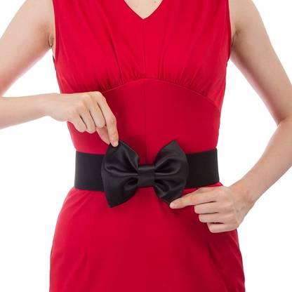 greyfeb Women Cute Bow/Flower Wide Elastic Waist Belt - Adorable Dress Accessory Garter