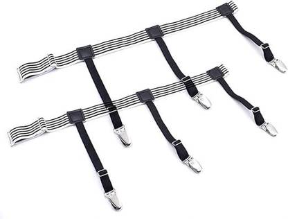 HUSB ™ White Garter Shirt Garters Non Clip Elastic Shirt Stays Garters Adjustable Garter