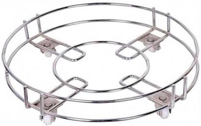 Gambit Stainless Steel Gas Cylinder Trolley with Wheels LPG Cylinder Roller Stand Movable Trolley Gas Cylinder Trolley