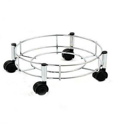 Gambit Stainless Steel Gas Cylinder Trolley with Wheels – Heavy Duty Stand Gas Cylinder Trolley