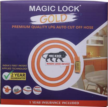 EMPYREAN ENTERPRISES MAGIC LOCK LPG GOLD SURAKSHA HOSE 1.5 MTR MGLK001 Gas Detector