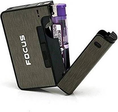 Winskey Focus Smart Automatic Cigarette Case With Inbuilt Refillable Lighter Plastic Gas Lighter