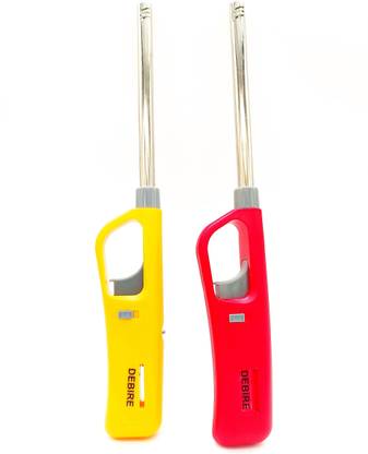 GMEE Debire Gas Lighter for Stove, Candle use, Flame Adjustable with Safety Long Steel, Plastic Gas Lighter