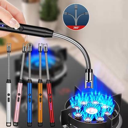 Q7 BRAND 360 Degree Flexible Rechargeable Electric Kitchen forCandle_Stove Aluminium Aluminium Electronic Gas Lighter