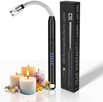 CRENTILA 360 Degree Flexible Rechargeable Electric Kitchen Lighter for Gas Candle Stove Steel Electronic Gas Lighter