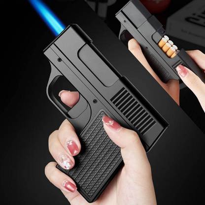 HumBiG ™ Focus JD-YH098 2-in-1 cigarette case with lighter, metal cigarette protective windproof lighter, portable cigarette case that can hold 10 cigarettes Cigarette Lighter