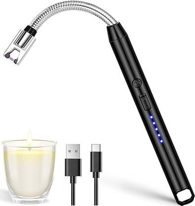 OnisHomes 360 Rotating Electric Gas Lighter For Kitchen, USB Lighter (C-type) Charge Aluminium Electronic Gas Lighter
