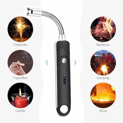 COOLZONE Rechargeable Electric Gas Lighter Kitchen Lighter Steel, Plastic Electronic Gas Lighter