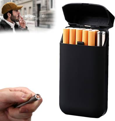 ZOTIMO Cigarette Case with Lighter, Slim Cigarette Box Holder for Smoking for Men Plastic Electronic Gas Lighter