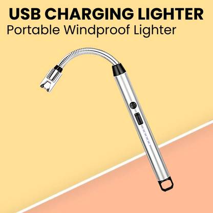 SACRO Rechargeable Electric (Gas Lighter) With LED Display for Kitchen, Candles AQ453 Steel Electronic Gas Lighter