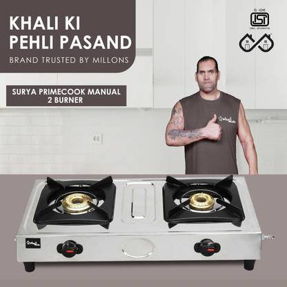 Sigri-wala Surya Primecook Manual Mini Stainless Steel Manual Gas Stove