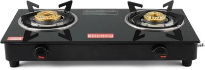 Elicacy Toughened Glass Gas Stove Cooktop Manual LPG Gas Glass Manual Gas Stove