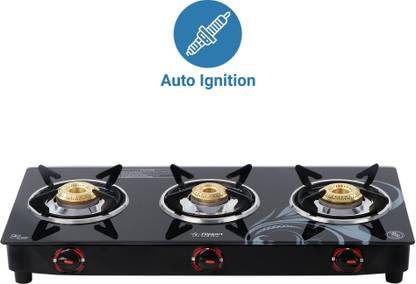 Flipkart SmartBuy Classic Pro 3 Burners Auto Ignition Glass Automatic Gas Stove