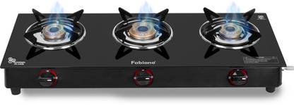 Fabiano Smart With High Efficiency Burners Toughened Glass Manual Gas Stove