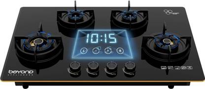 BEYOND BY BYONDNXT Dorado Premium Hobtop - Digital Timer FFD & Jumbo Brass Burner Stainless Steel, Glass Automatic Hob