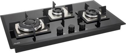 Glen Triple Ring Burner Italian Double Ring Burner Auto Ignition (1073SQHTINTR) Glass Automatic Hob