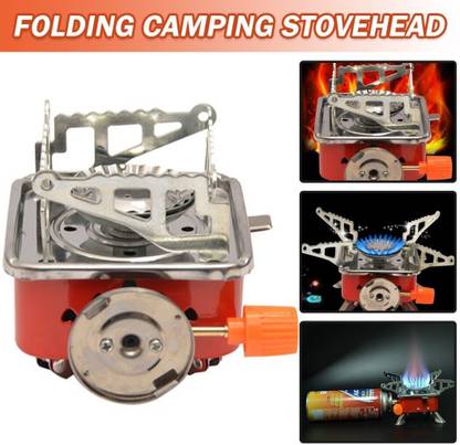 ZURU BUNCH Windproof Foldable Stove Burner-Ultra light Camping Stove Portable Mini Outdoor Folding Metal Camping Gas Stove Windproof Furnace Burner Backpacking Hiking Stainless Steel Manual Butane Gas Stove