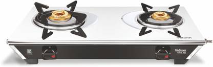 Vidiem Gas Stove SS2 196 A (Black), 5 years warranty, ISI Certified, Glass Manual Gas Stove