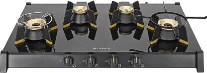 FABER Genius 80cm 4 Burner Liftable Burner Round Pan Support Black ABS Knobs Cooktop Glass Automatic Gas Stove