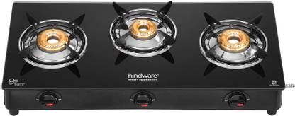 Hindware Smart Appliances Brio Plus 3B Glass Manual Gas Stove