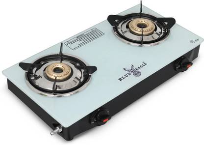 Blue eagle Manual with Toughened Glass Sleek & Compact Cooktop White LPG Glass Manual Gas Stove