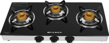 FABER Hob Cooktop Grand Plus 3BB SS Glass Manual Gas Stove