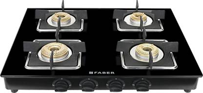 FABER HOB COOKTOP PEARL 4BB BK Glass Manual Gas Stove