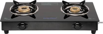 Suryaflame Gas stove 2 burner glass Top 2 Year Doorstep Service Glass Manual Gas Stove